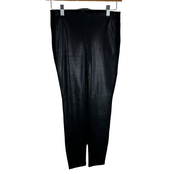 Guess Black Snakeskin Pleather Mid Rise Elastic Waist Stretchy Leggings Size XS - Picture 1 of 6